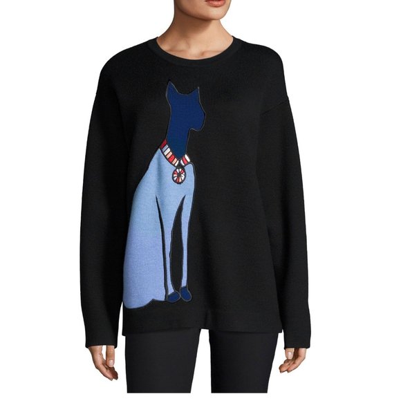GREY Jason Wu oversized sweater  embroidered cat - Picture 1 of 4
